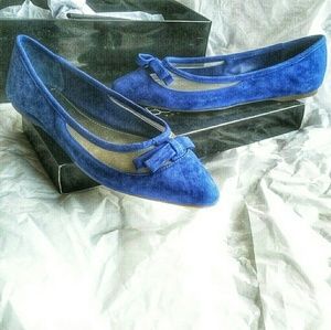 BCBGENERATION Women's Zarine Blue Suede Flats NIB